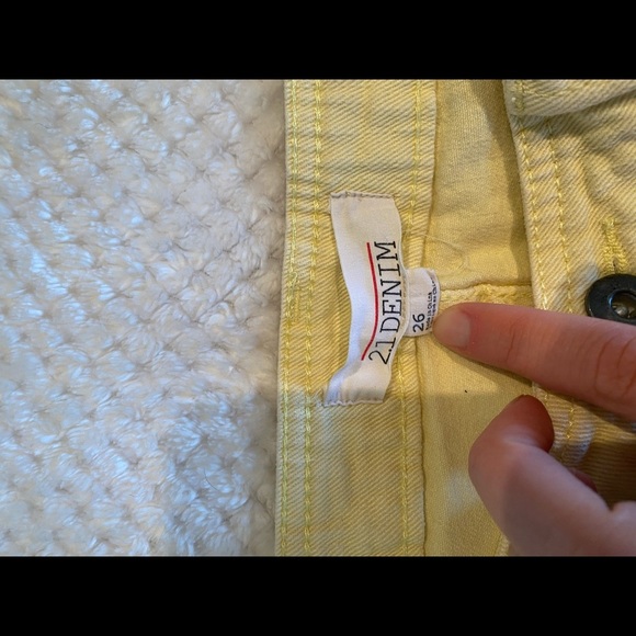 Forever 21 Yellow Denim Shorts - Picture 2 of 4